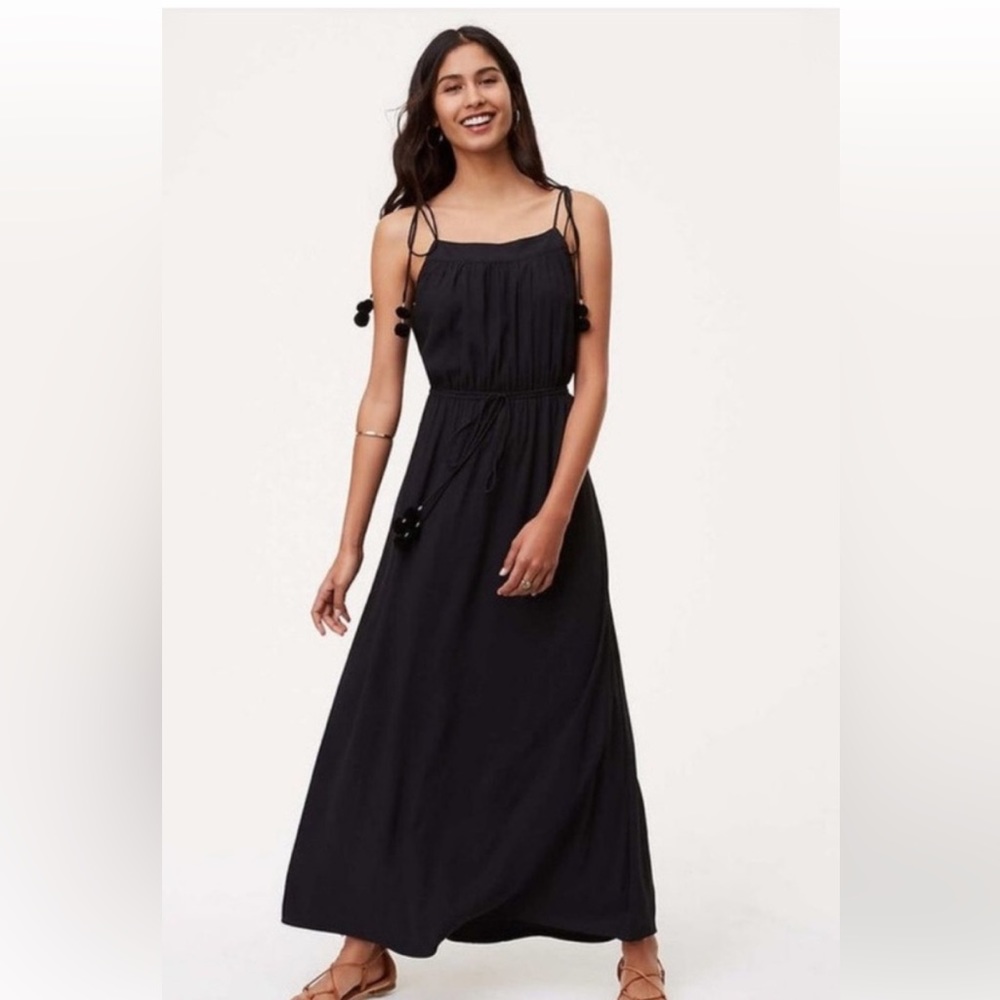 Black Loft tassel maxi dress